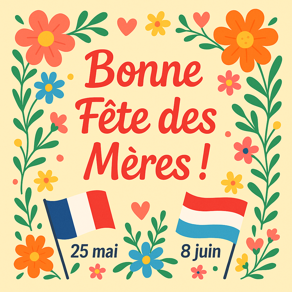 les Français fêteront leurs mamans le 🇫🇷 25 mai, les Luxembourgeois le 🇱🇺 8 juin.