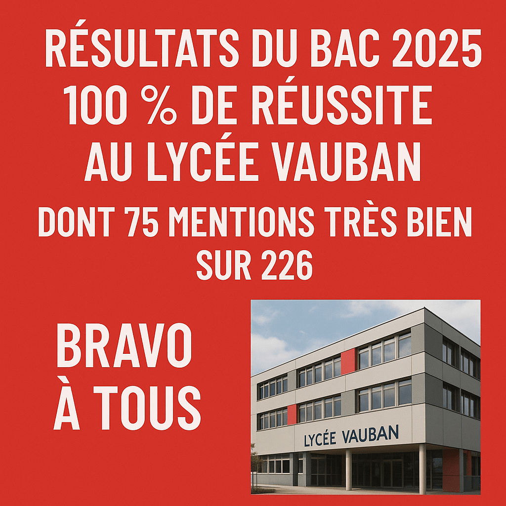 Résultats du bac 2025 au Lycée Vauban