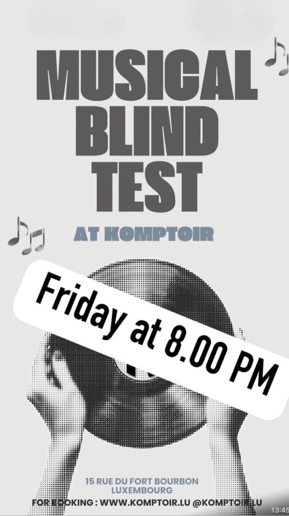 Soirées au Komptoir Luxembourg : Blind Test musical / Apéritivo Beats DJ set