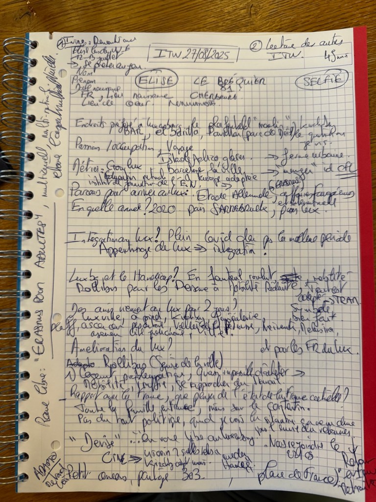 Les prises de notes par et pour la Communauté des Français du Luxembourg et avec Élise Le Bréquier