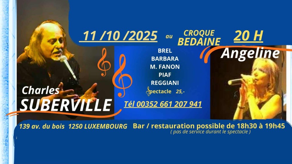 Affiche officielle du concert de Charles Suberville – Crédit : organisation Croque Bedaine Luxembourg)