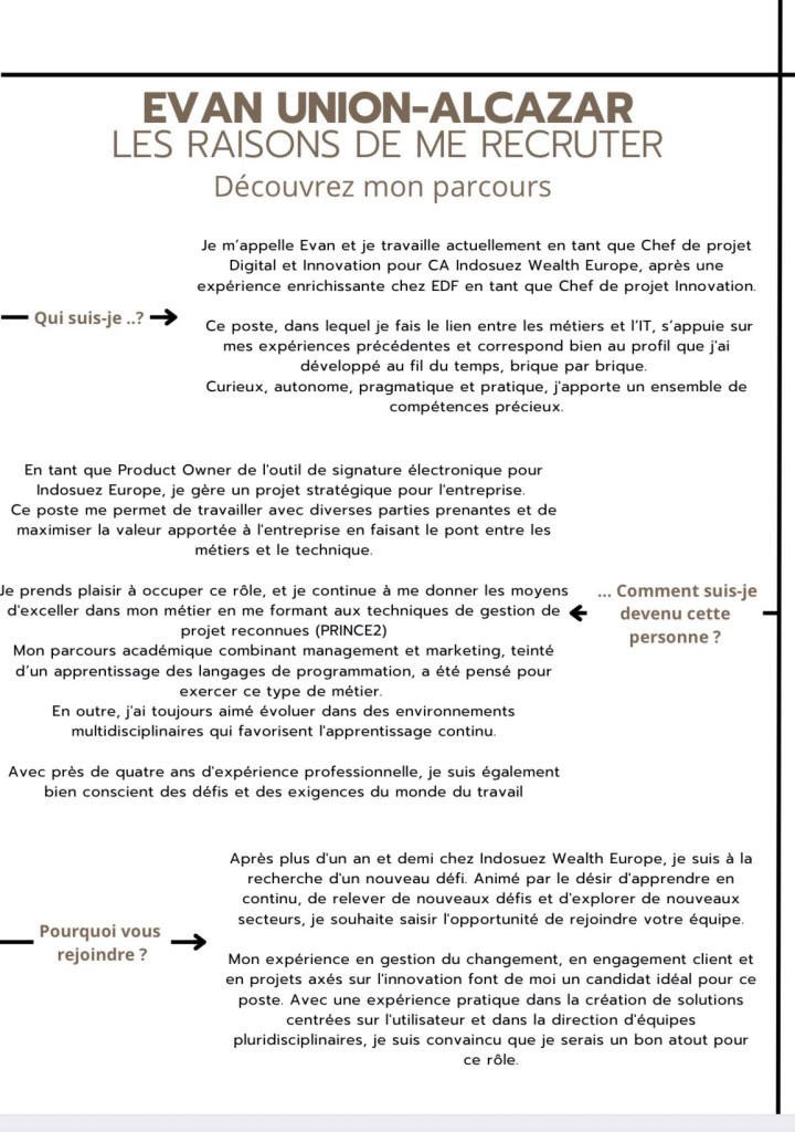 CV de Evan Union-Alcazar / Master en Marketing StratĂ©gique et OpĂ©rationnel / CommunautĂ© Française et V. I. E en recherche dâemploi au Luxembourg