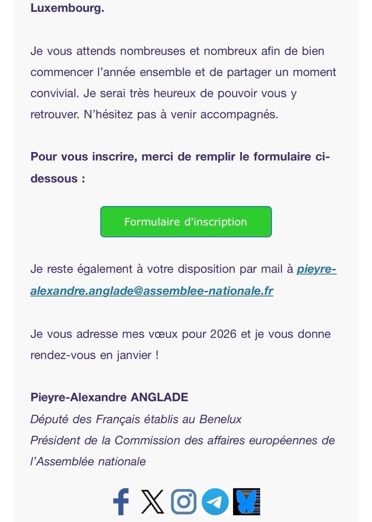 Cérémonie de vœux 2026 des Français du Luxembourg avec Pieyre-Alexandre Anglade
