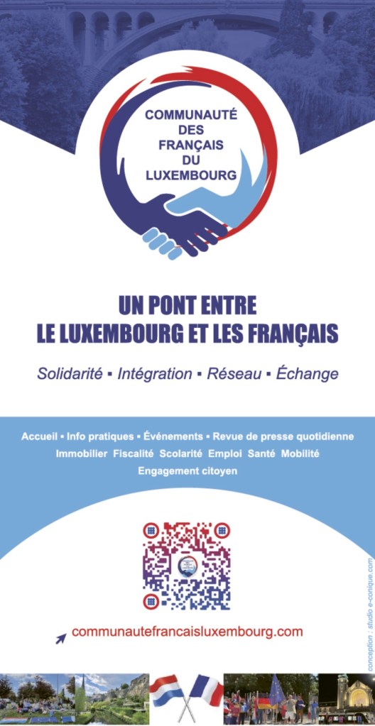 La Communauté des Français du Luxembourg vous présente ses meilleurs vœux et remercie Agnès Faidide (de l’agence E-conique) pour la belle réalisation bénévole et gratuite de ce flyers …