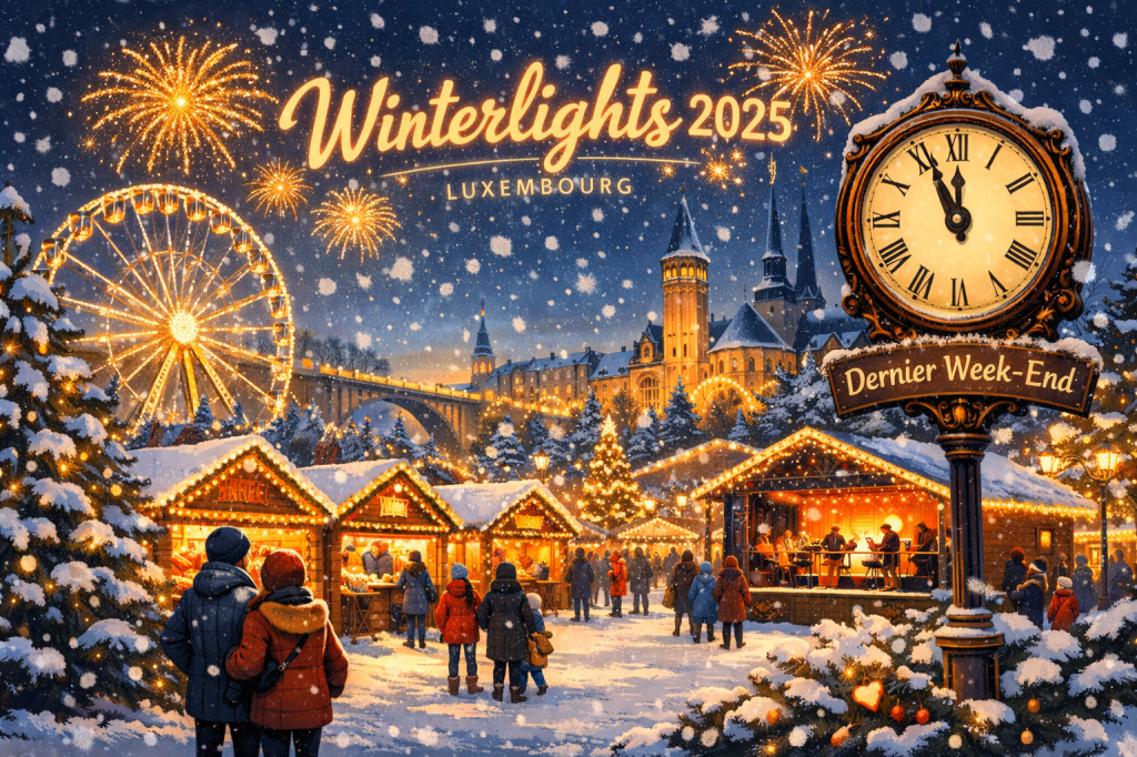 Dernier WE du festival Winterlights 2025 à Luxembourg-Ville