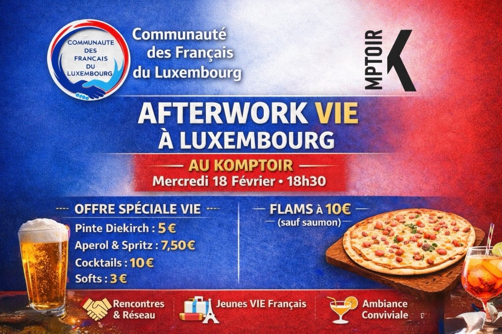 Afterwork VIE à Luxembourg : rendez-vous au Komptoir le mercredi 18 février dès 18h30