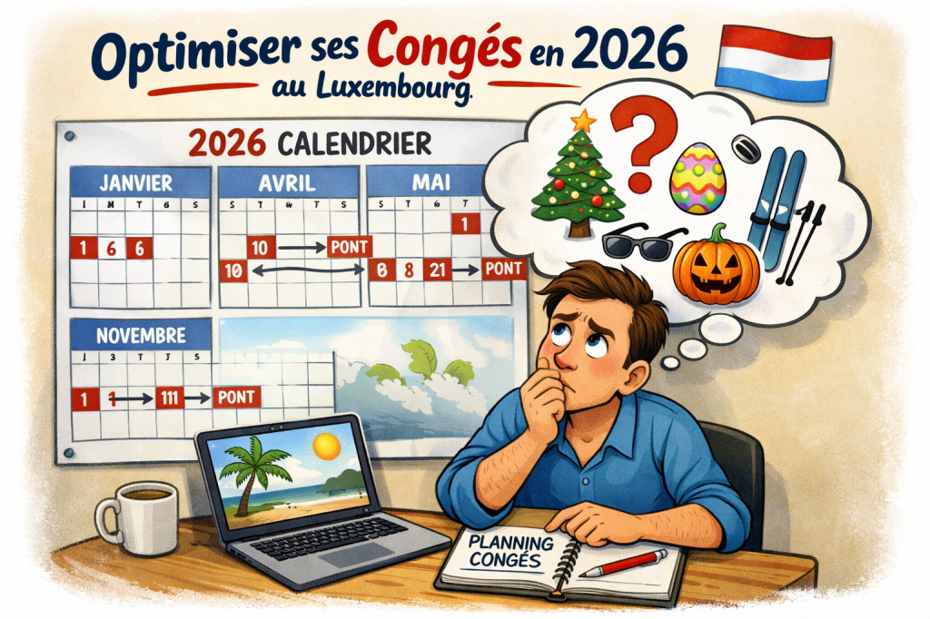 Au Luxembourg, quelle est la meilleure façon de poser ses congés en 2026 ? Ou plutôt comment Optimiser ses jours congés en 2026 au Luxembourg : ponts et jours fériés