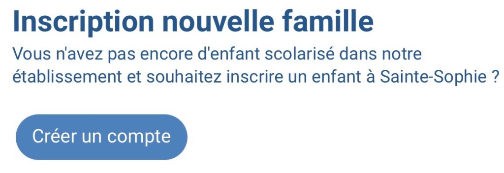 S’inscrire à Sainte Sophie