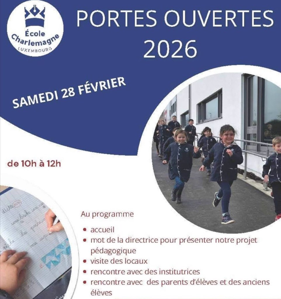 Portes ouvertes 2026 à l’École francophone Charlemagne de Contern au Luxembourg