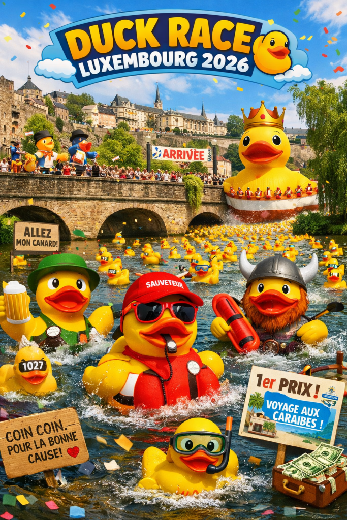 Duck Race Luxembourg 2026 : course de canards en plastique au Luxembourg