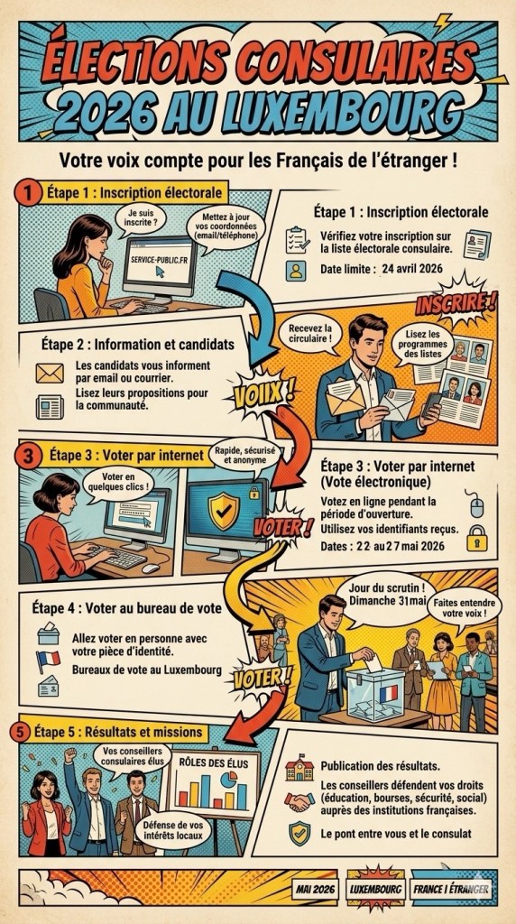 Info Élections consulaires 2026 au pour les Francais du Luxembourg, comment s’inscrire et voter?