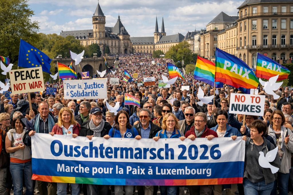 Marche pour la paix / Ouschtermarsch 2026 Luxembourg : mobilisation citoyenne face aux tensions internationales