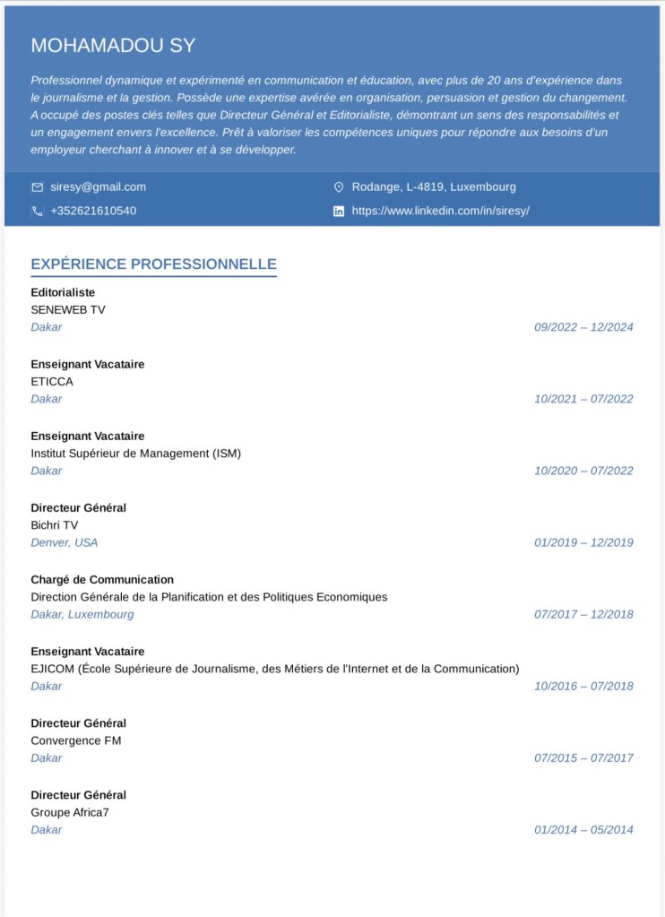 Mohamadou SY, / Étudiant en Droit des Fonds d'investissement/ En reconversion professionnelle/Juriste et Financier / cherche un stage ou emploi en Conformité, Audit Contrôle de gestion, Fiscalité/ dans un fonds d'investissement, cabinet conseil, Professionnel des Services Financiers, Cabinet d'avocat, entreprise